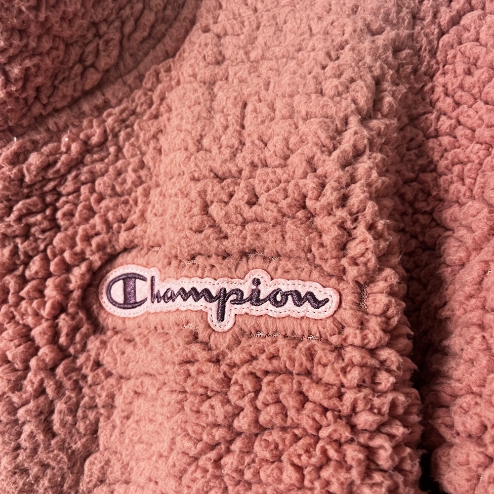 Champion Sherpa Half-Zip Jacket in Dusty Rose - Picture 2 of 6